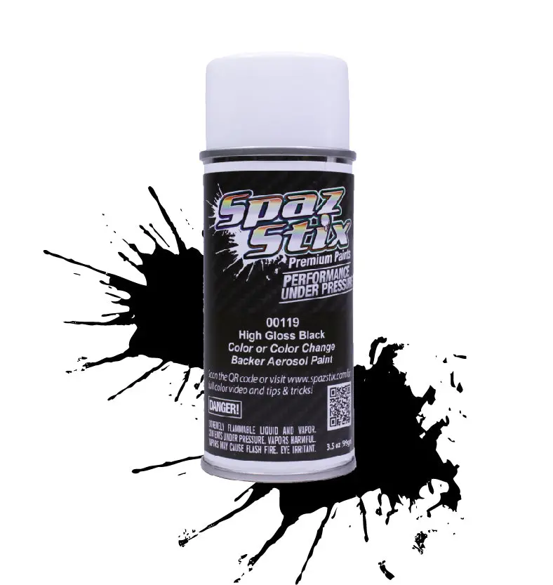Spaz Stix High Gloss Black Spray Paint 3.5Oz - Szx00119 1