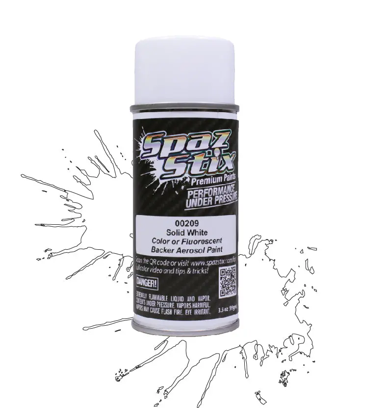 Spaz Stix Solid White/ Glow Backer Spray Paint 3.5Oz - Szx00209 1