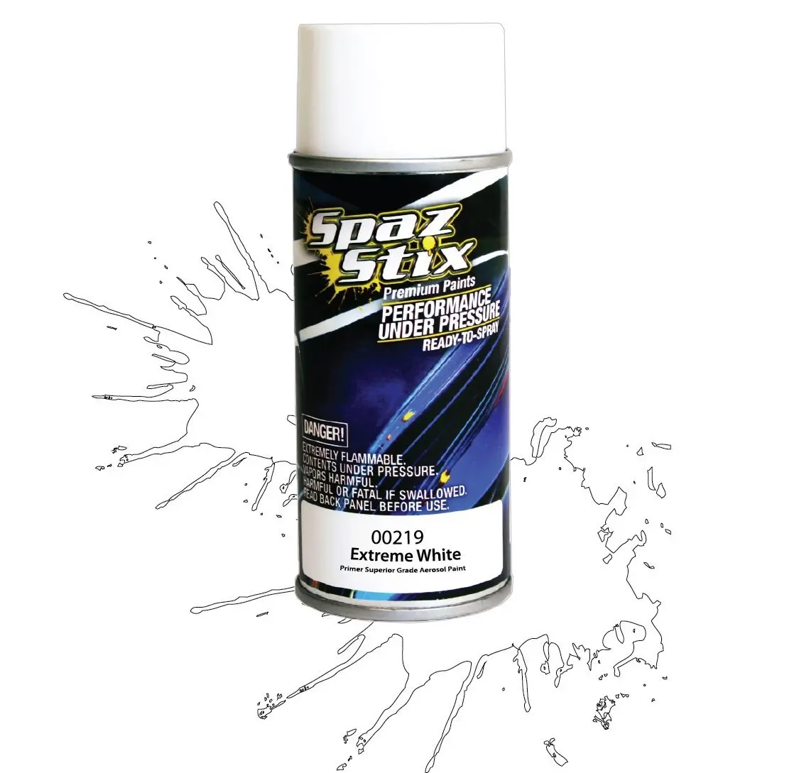 Spaz Stix Extreme White/ Primer Spray Paint 3.5Oz - Szx00219 1