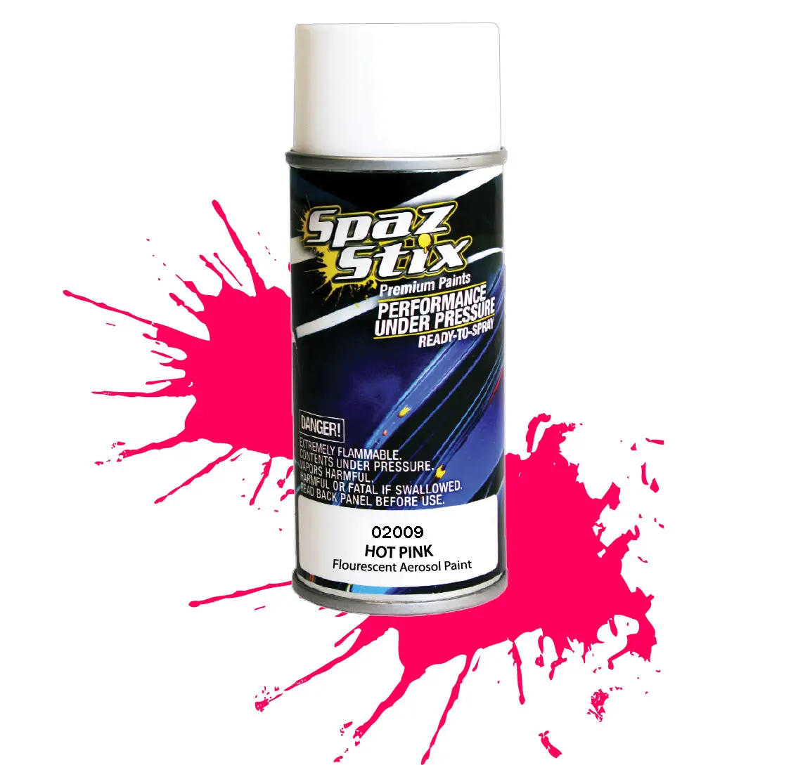 Spaz Stix Hot Pink Fluorescent Spray Paint 3.5Oz - Szx02009 1
