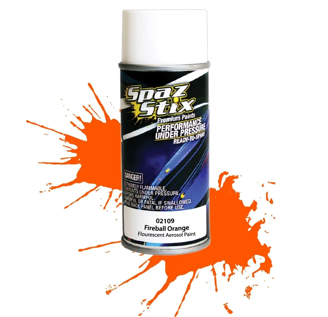 Spaz Stix Fireball Orange Fluorescent Spray Paint 3.5Oz - Szx02109 1