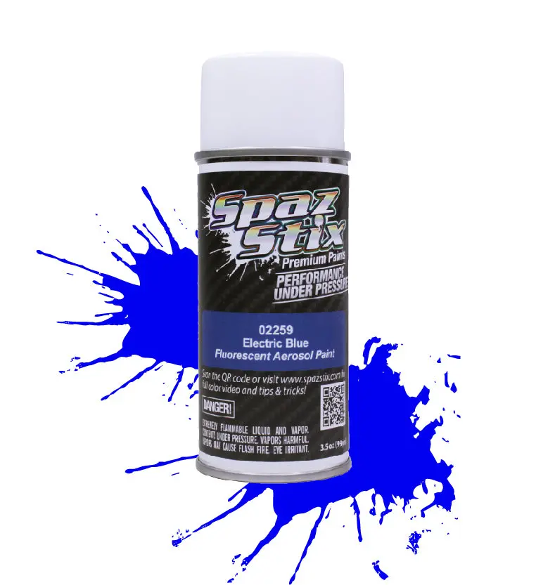 Spaz Stix Electric Blue Fluorescent Spray Paint 3.5Oz - Szx02259 1