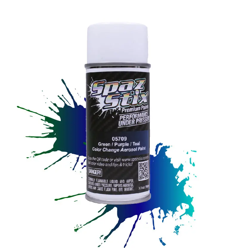 Spaz Stix Green/ Purple/ Teal Colour Change Spray Paint 3.5Oz - Szx05709 1