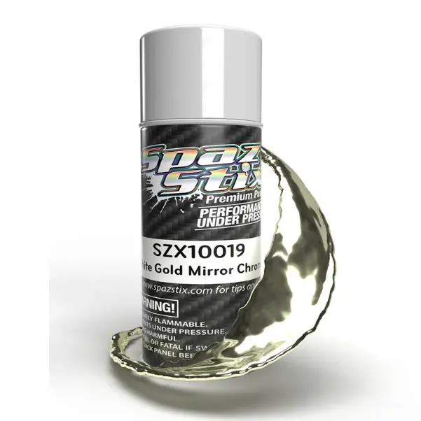 Spaz Stix White Gold Mirror Chrome Aerosol Paint 3.5Oz - Szx10019 1