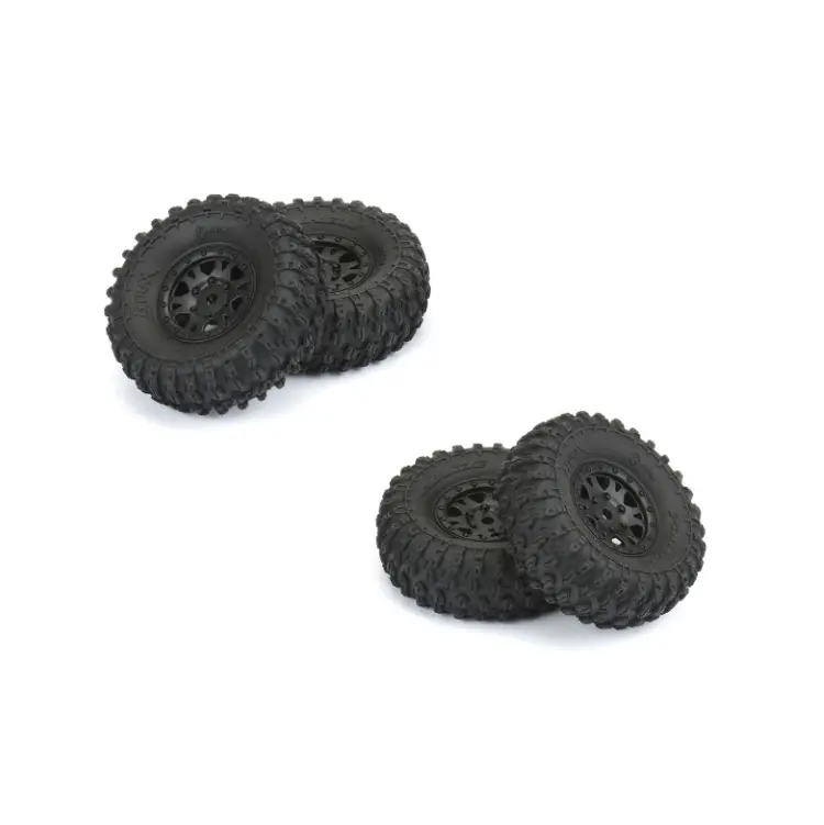 Proline 1:24 Hyrax Fr/Rr 1.0In Tyres On Black Impulse Wheels 7Mm 4Pcs - Pro1019410 2