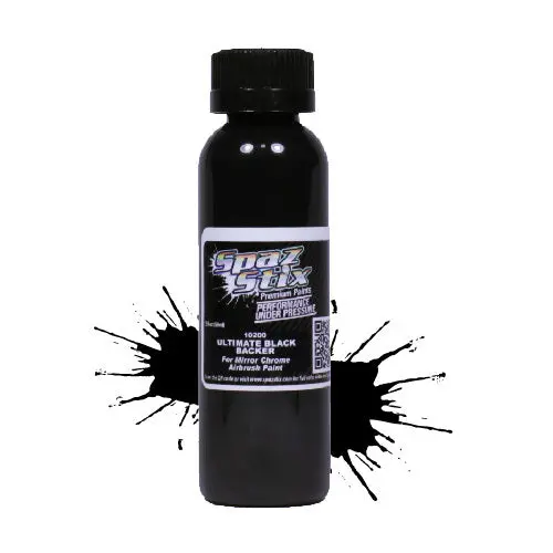 Spaz Stix Ultimate Black Backer For Mirror Chrome Airbrush Paint 2Oz - Szx10200 1