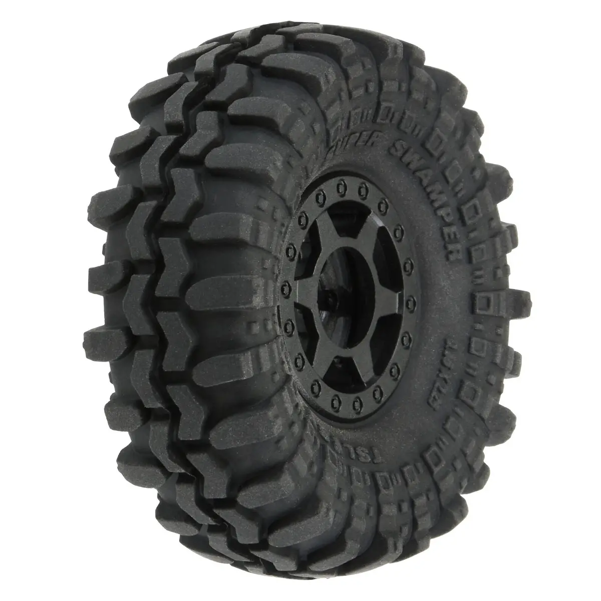 Proline 1:24 Interco Super Swamper Fr/Rr 1.0In Tyres On Holcomb Black Wheels 7Mmh 4Pcs - Pro1021410 1