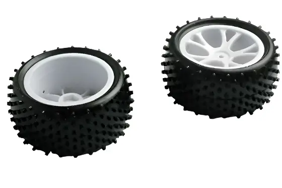 Riverhobby Rr Square Pin Tyre On White Wheel Suit Spirit/ Vantage 2Pcs - Rh-10303W 1