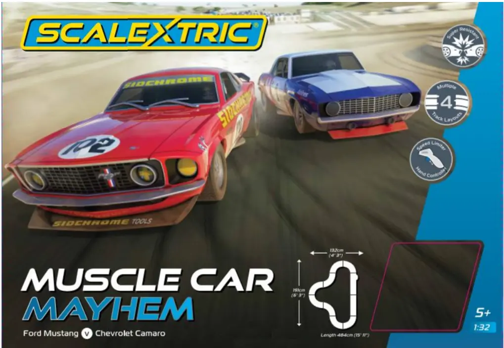 Scalextric Muscle Car Mayhem Slot Car Set - C1449 1