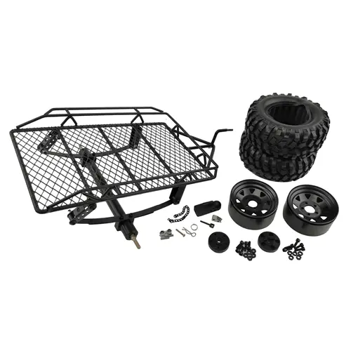 Rct Metal Trailer For 1/10 Crawler With Ball Cup Hitch Mount 30X21x12cm - Rctup02069 1