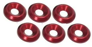 Ansmann 4Mm Countersunk Cup Washers Red Alum.10Pcs - C203000058 1