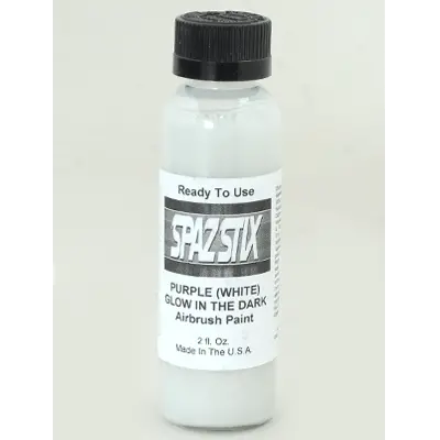 Spaz Stix Glow-In-The-Dark Purple/ White Airbrush Paint 1Oz - Szx20450 1
