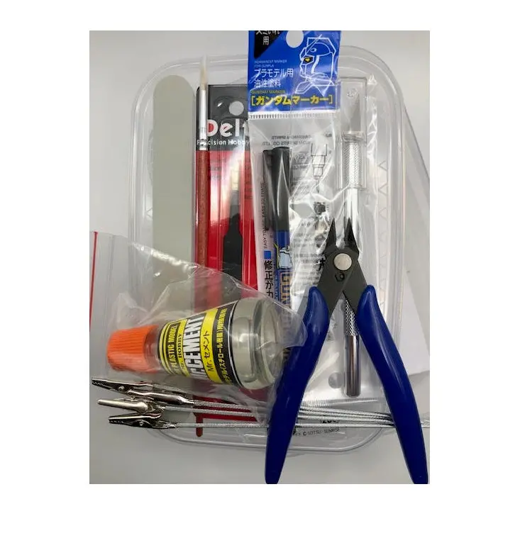 Delta Complete Anime Modellers Tool Set W/ Knife, Sprue Cutter, Flexpad, Clips, Gundam Marker, Glue, Paintbrush, Tweezers - Dl21005 1