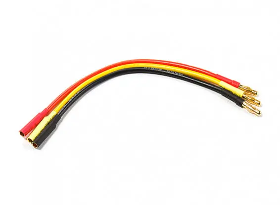 Rct 4.0Mm Bullet Plug Motor Extension Wire Set 1M2f 14Awg 135Mm 3Pc/Bag (3Pc) - Rctc801a2 1