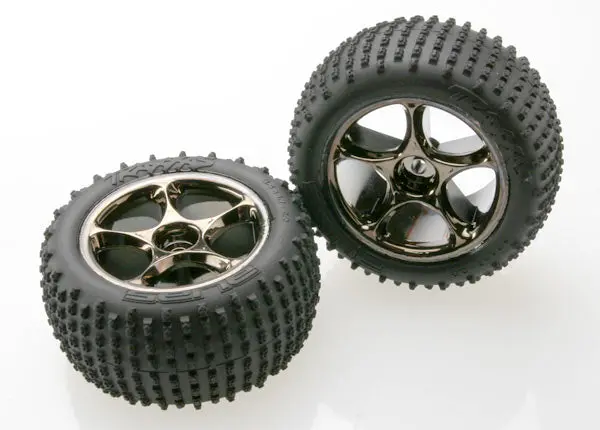 Traxxas Alias 2.2In Pin Tyres On Tracer Black Chrome Wheel Rear 2Pcs - 2470A 1