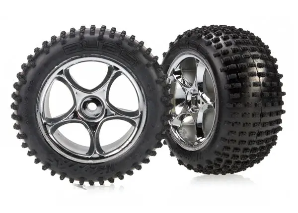 Traxxas Alias 2.2In Pin Tyres On Tracer Chrome Wheel Rear 2Pcs - 2470R 1