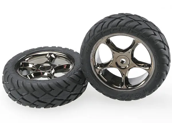 Traxxas Anaconda 2.2In Fr Street Tyres On Tracer Black Chrome Wheel 2Pcs - 2479A 1