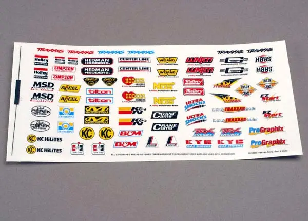 Traxxas Decal Sheets Traxxas Racing Sponsors - 2514 1