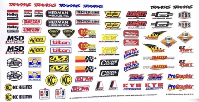 Traxxas Decal Sheets Traxxas Racing Sponsors - 2514 2