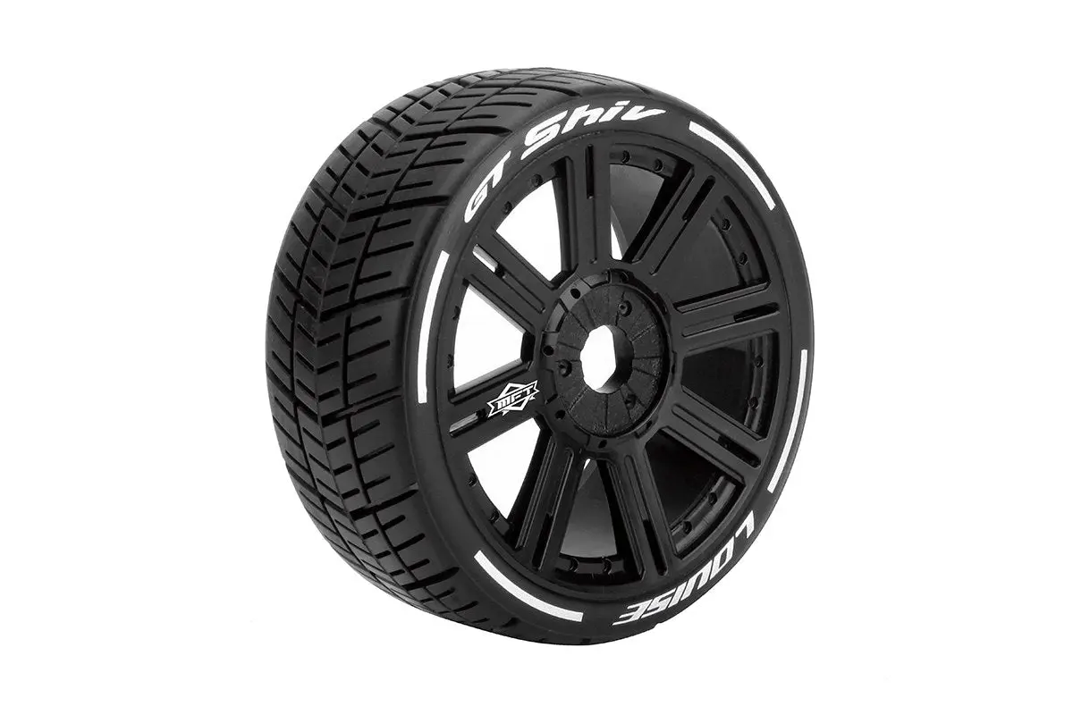 Louise Gt-Shiv 1:8 On-Road Soft Pavement Mft Tyre On Black Spoke Wheel 2Pcs - Lt3284sb 1