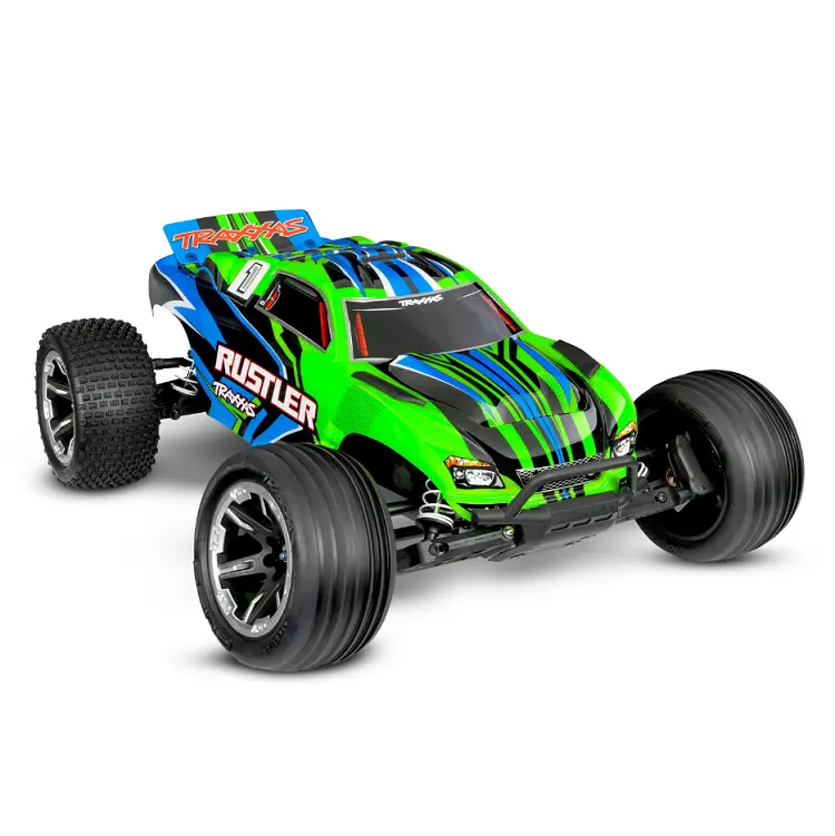 Traxxas Rustler 2Wd Stadium Truck Green W/ 2.4Ghz Radio, Brushed Motor & Esc, Battery & Usb-C Charger - 37254-8Grn 1