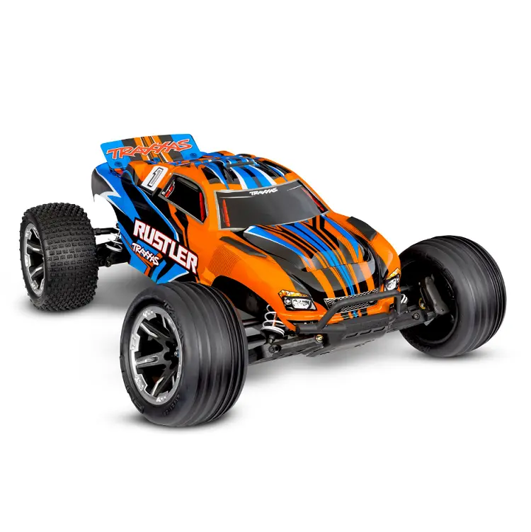 Traxxas Rustler 2Wd Stadium Truck Orange W/ 2.4Ghz Radio, Brushed Motor & Esc, Battery & Usb-C Charger - 37254-8Orng 1