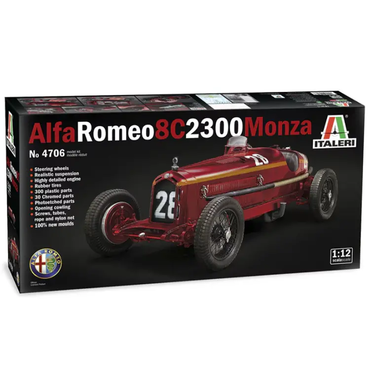 Italeri Alfa Romeo 8C 2300 Monza Tazio Nuvolari 1:12 - 4706S 1