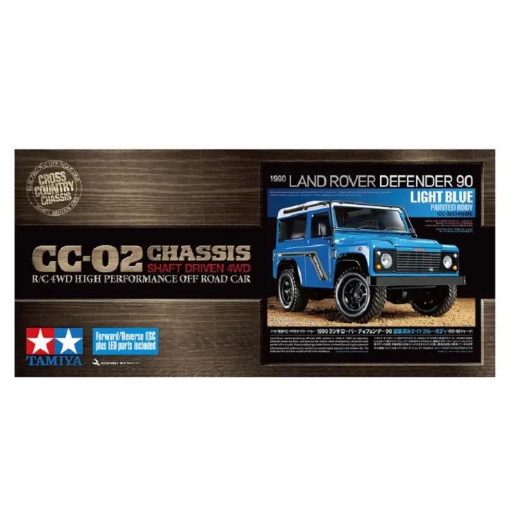 Tamiya Land Rover Defender 90 Cc-02 Light Blue Painted No Esc Kit 1:10 - 47478A 1