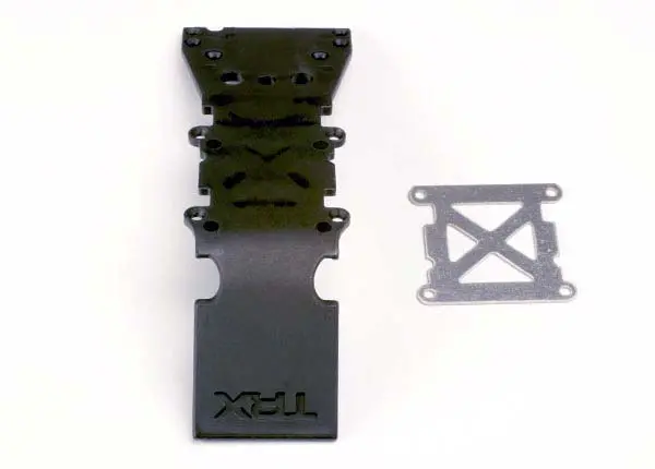 Traxxas Front Skidplate Black W/ Stainless Brace - 4937 1