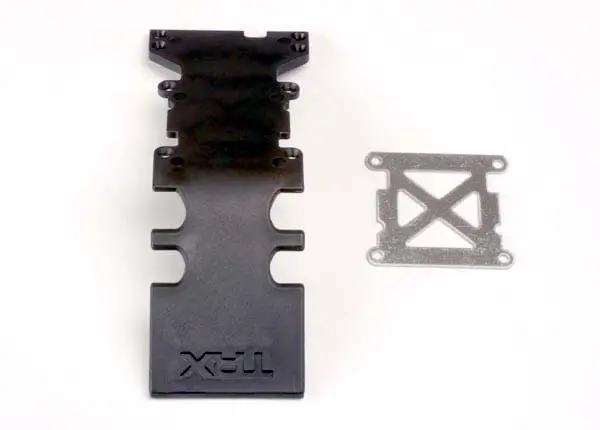 Traxxas Rear Skidplate Black W/ Stainless Brace - 4938 1