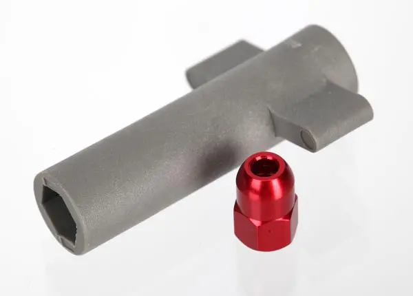 Traxxas Antenna Tube Crimp Nut Red Aluminium W/ Spanner - 5526R 1