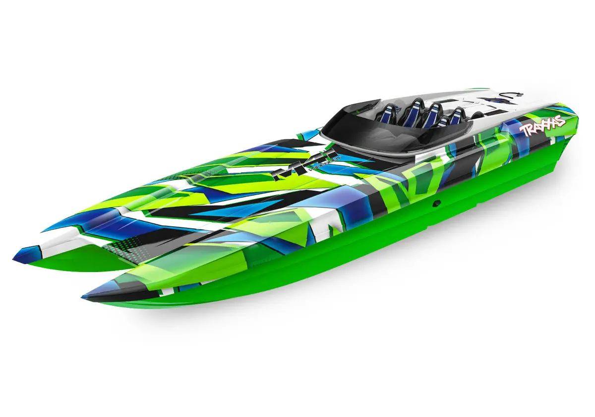 Traxxas Dcb M41 Widebody Catamaran Green R With Tqi 2.4Ghz Link Radio, Tsm, 540Xl Motor And Vxl-6S Esc - 57046-4Greenr 1