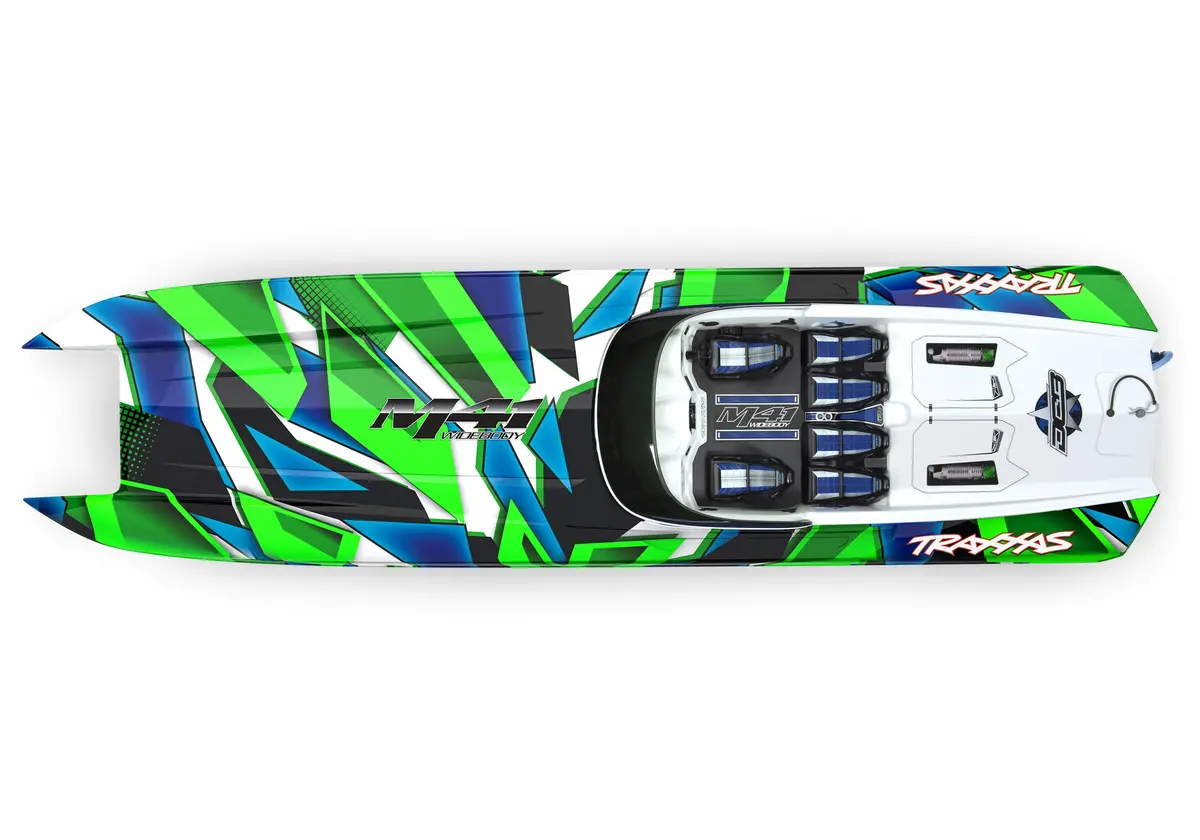 Traxxas Dcb M41 Widebody Catamaran Green R With Tqi 2.4Ghz Link Radio, Tsm, 540Xl Motor And Vxl-6S Esc - 57046-4Greenr 2
