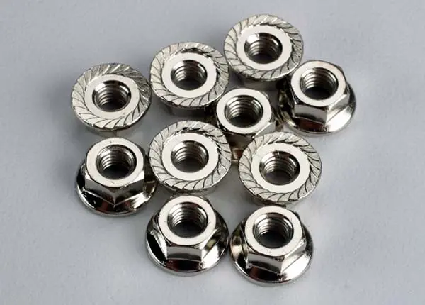 Traxxas 4Mm Flanged Knurled Nyloc Nuts 10Pcs - 6135 1