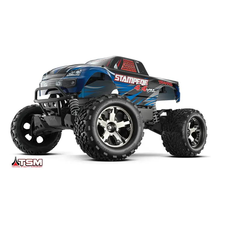 Traxxas Stampede 4Wd Vxl Monster Truck Blue W/ Tqi 2.4Ghz Bluetooth Radio, 3500Kv Brushless Motor & Tsm - 67086-4Blue 1