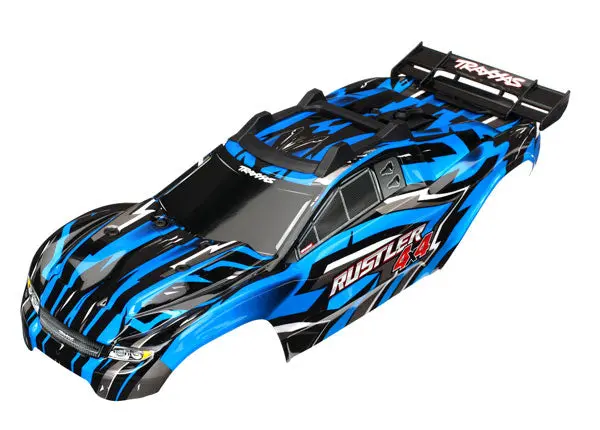 Traxxas Blue Painted Body Shell W/ Cage Frame Suit Rustler 4Wd - 6718X 1