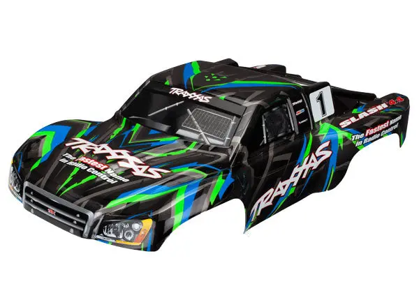 Traxxas Green Painted Body Shell Suit Slash 4Wd Brushed - 6816G 1