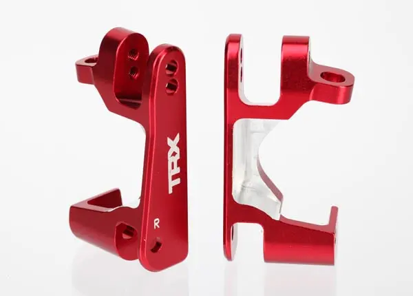 Traxxas Caster Blocks/ C-Hubs Red Aluminium L&R - 6832R 1