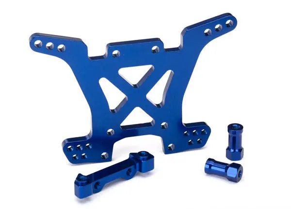 Traxxas Rear Shock Tower Blue Aluminium W/ Body Mounts - 6838X 1
