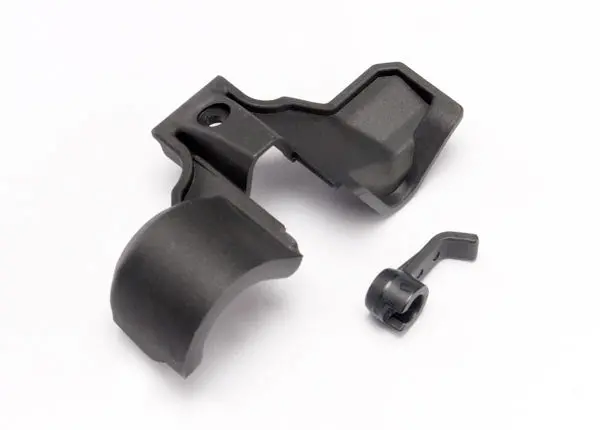 Traxxas Gear Cover & Wire Clip Black - 6877 1