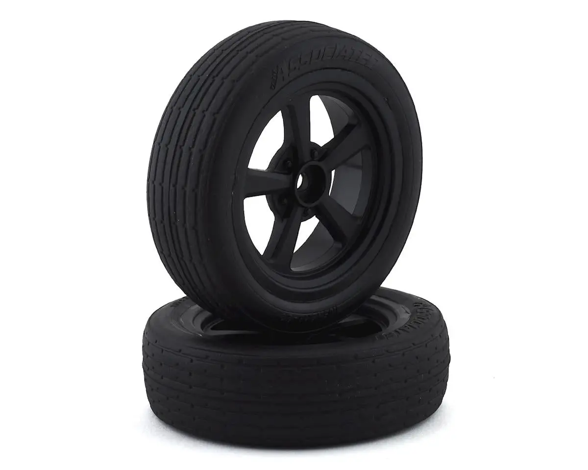 Team Assoc. Dr10 Front Drag Tyres On Black Wheels 2Pcs - Ass71073 1