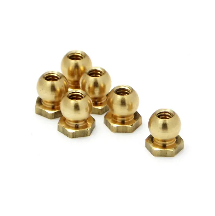 Hpi M2x3.8X4.5Mm Brass Ball Nuts Suit Micro Rs4 6Pcs - Hpi-72335 1