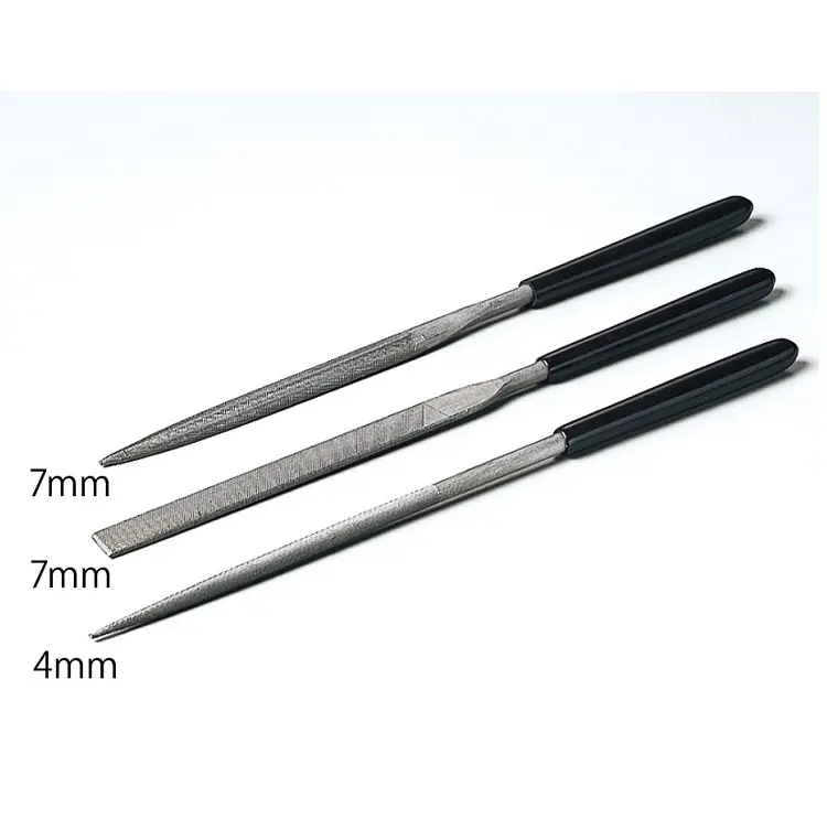 Tamiya Basic Medium File Set Half Round, Round, Flat 3Pcs - 74046 1