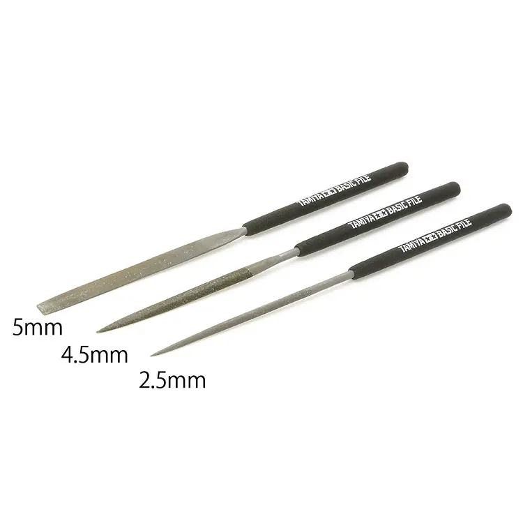 Tamiya Basic File Set Half Round, Round & Flat 3Pcs - 74104 1