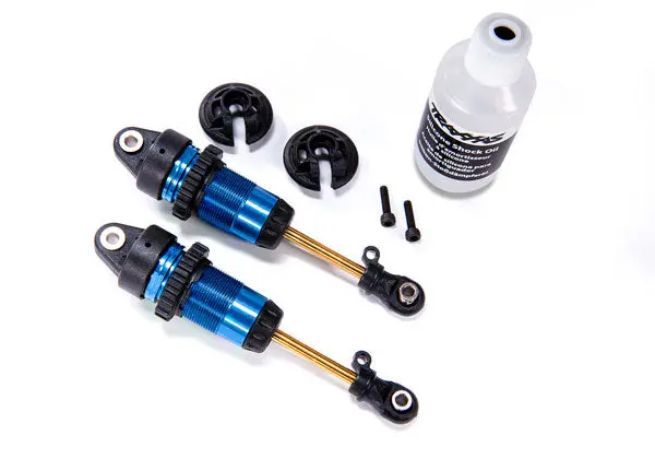 Traxxas Gtr Long Shocks Blue Aluminium W/ Tin Shafts Assembled No Springs 2Pcs - 7461 1