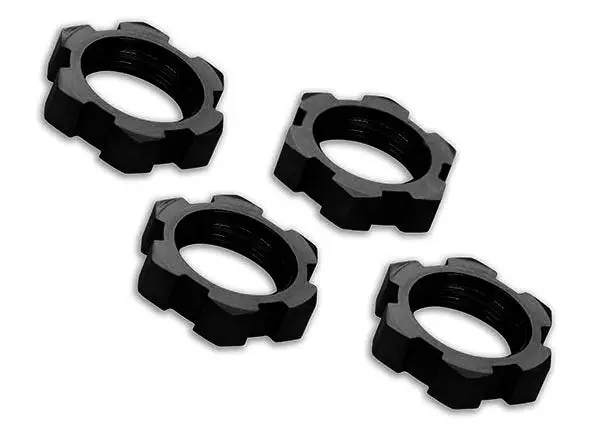 Traxxas 17Mm Wheel Nuts Splined Black Aluminium 4Pcs - 7758A 1