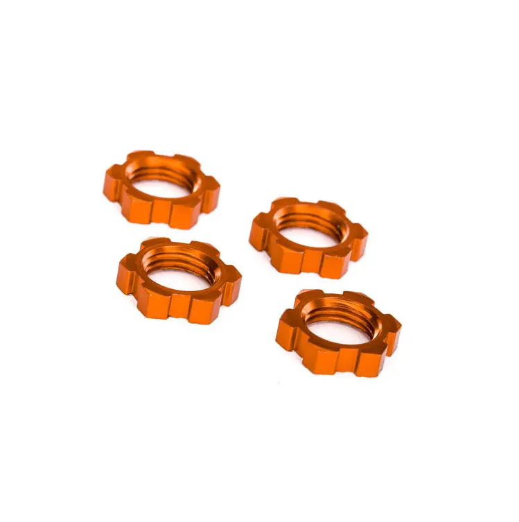 Traxxas 17Mm Wheel Nuts Splined Orange Aluminium 4Pcs - 7758T 1