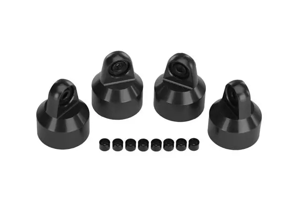 Traxxas Gtx Shock Caps Ptfe Plated Hard Black Aluminium 4Pcs - 7764X 1