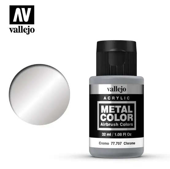 Vallejo Chrome Metal Acrylic Airbrush Paint 32Ml - Av77707 1