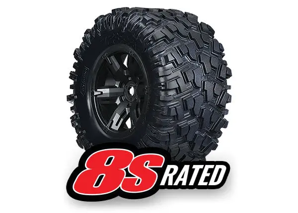 Traxxas Maxx At Tyres On Black 6-Spoke Wheels 24Mm 2Pcs - 7772X 1